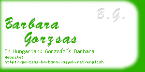 barbara gorzsas business card